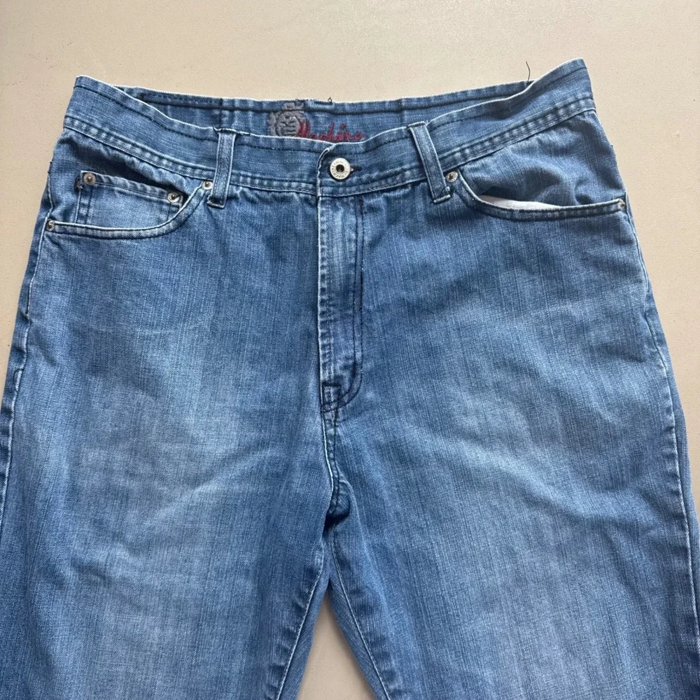 Machine Jeans Straight Leg Mens 34x30 Blue Medium Wash Y2K Grunge Skater Denim